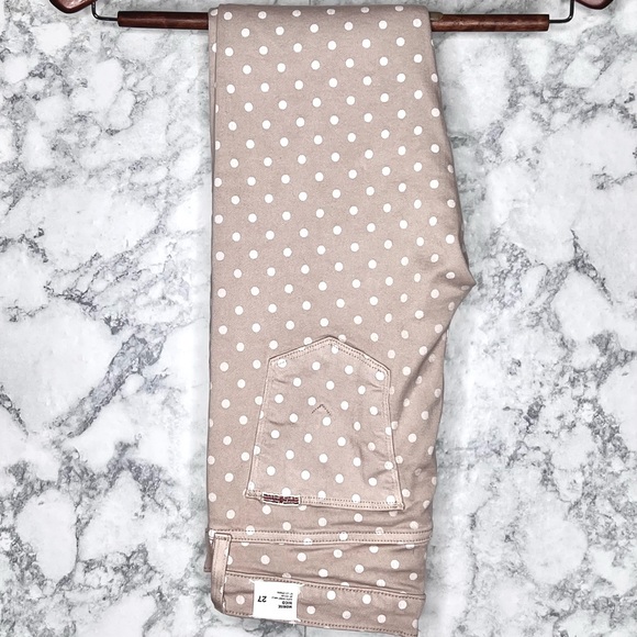 ⭐️ Hudson Polka Dot Nico Skinny Jeans Women’s 27 Taupe White USA Made - Picture 11 of 12